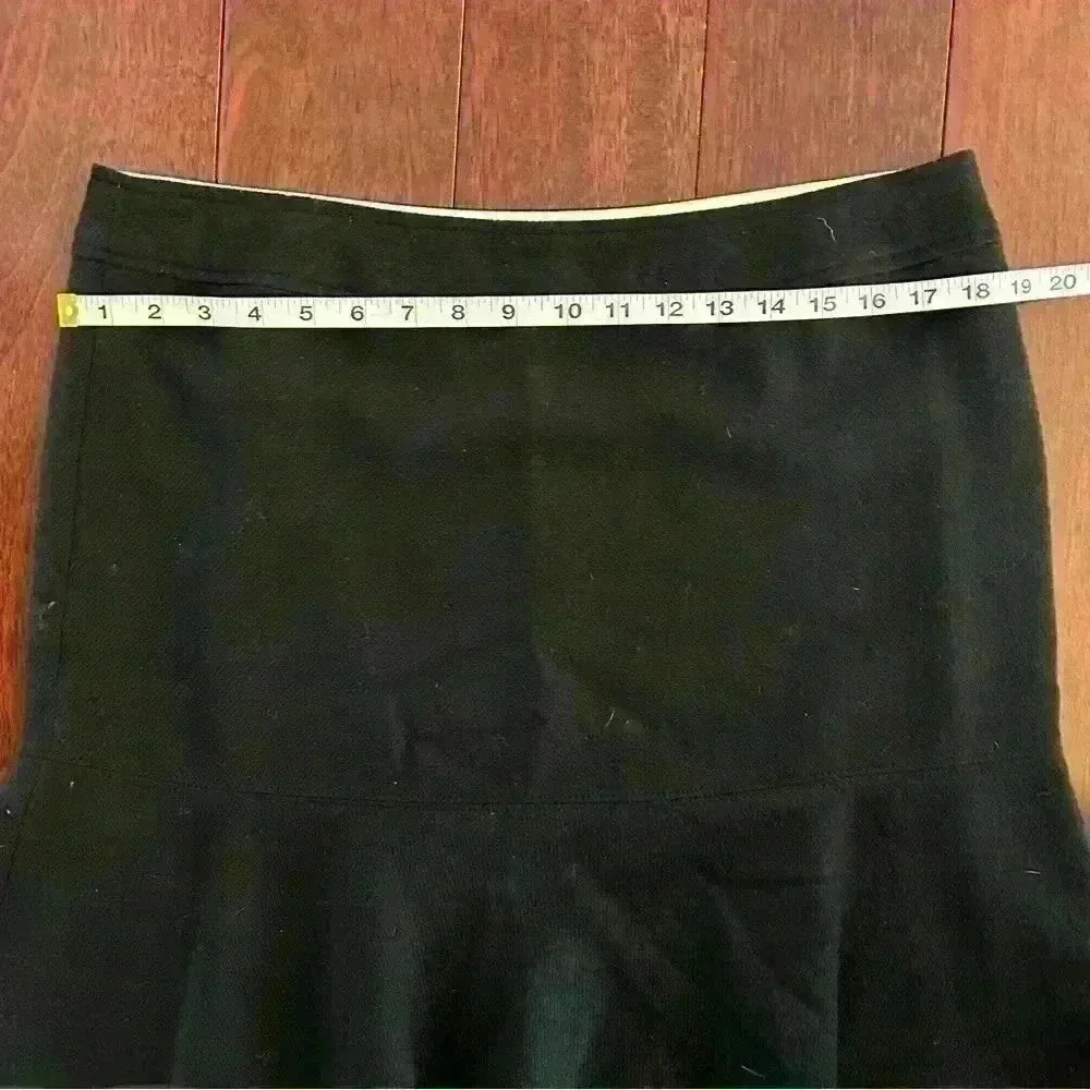 Gap Women’s Ruffle Wool Lined Mini Skirt Black Side Zip Size 12 - Picture 6 of 7